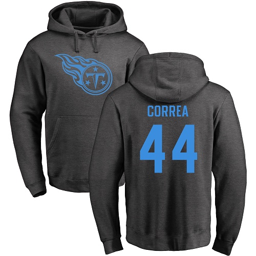 Tennessee Titans Men Ash Kamalei Correa One Color NFL Football #44 Pullover Hoodie Sweatshirts